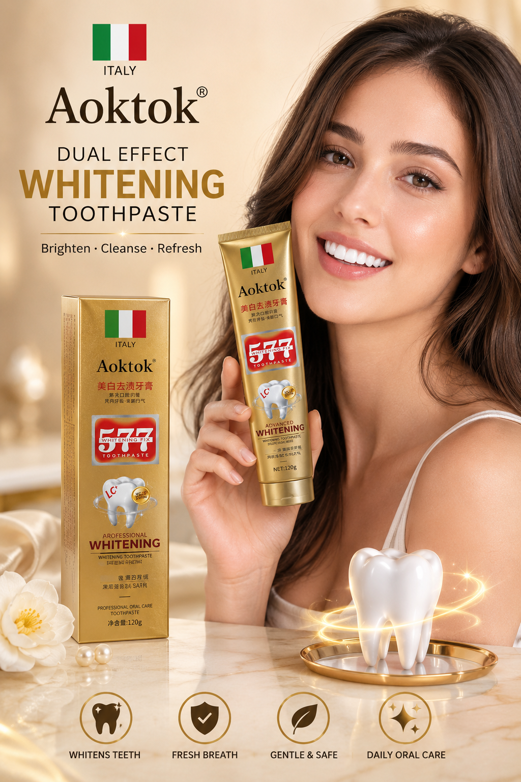 Aoktok Dual Effect Whitening Toothpaste