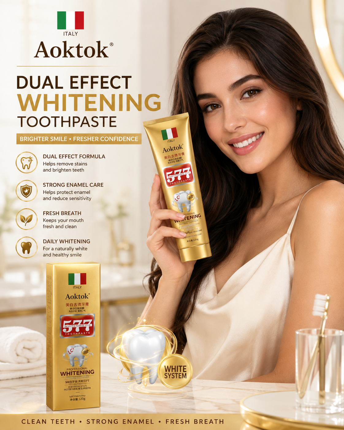 Aoktok Dual Effect Whitening Toothpaste