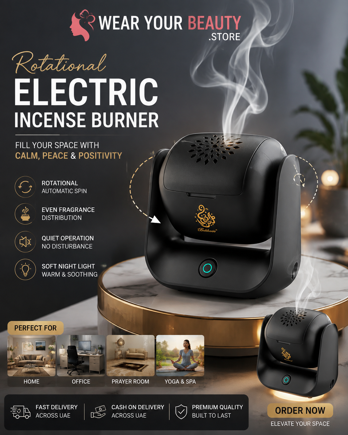 Rotational Electric Incense Burner