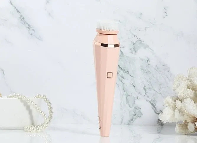 4-in-1 USB Rechargeable Electric Facial Cleansing Brush | Portable Skin Care Massager