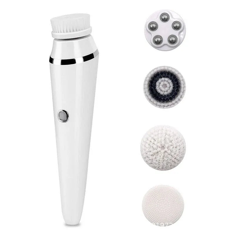 4-in-1 USB Rechargeable Electric Facial Cleansing Brush | Portable Skin Care Massager